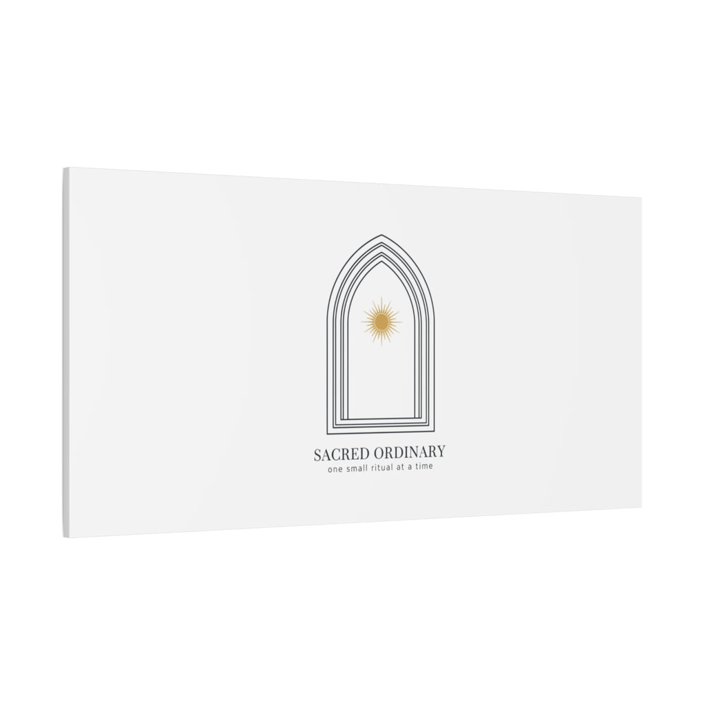 Sacred Ordinary Gothic Arch Canvas | Minimal Scripture Art, Quiet Luxury 36" x 36" 1.25"