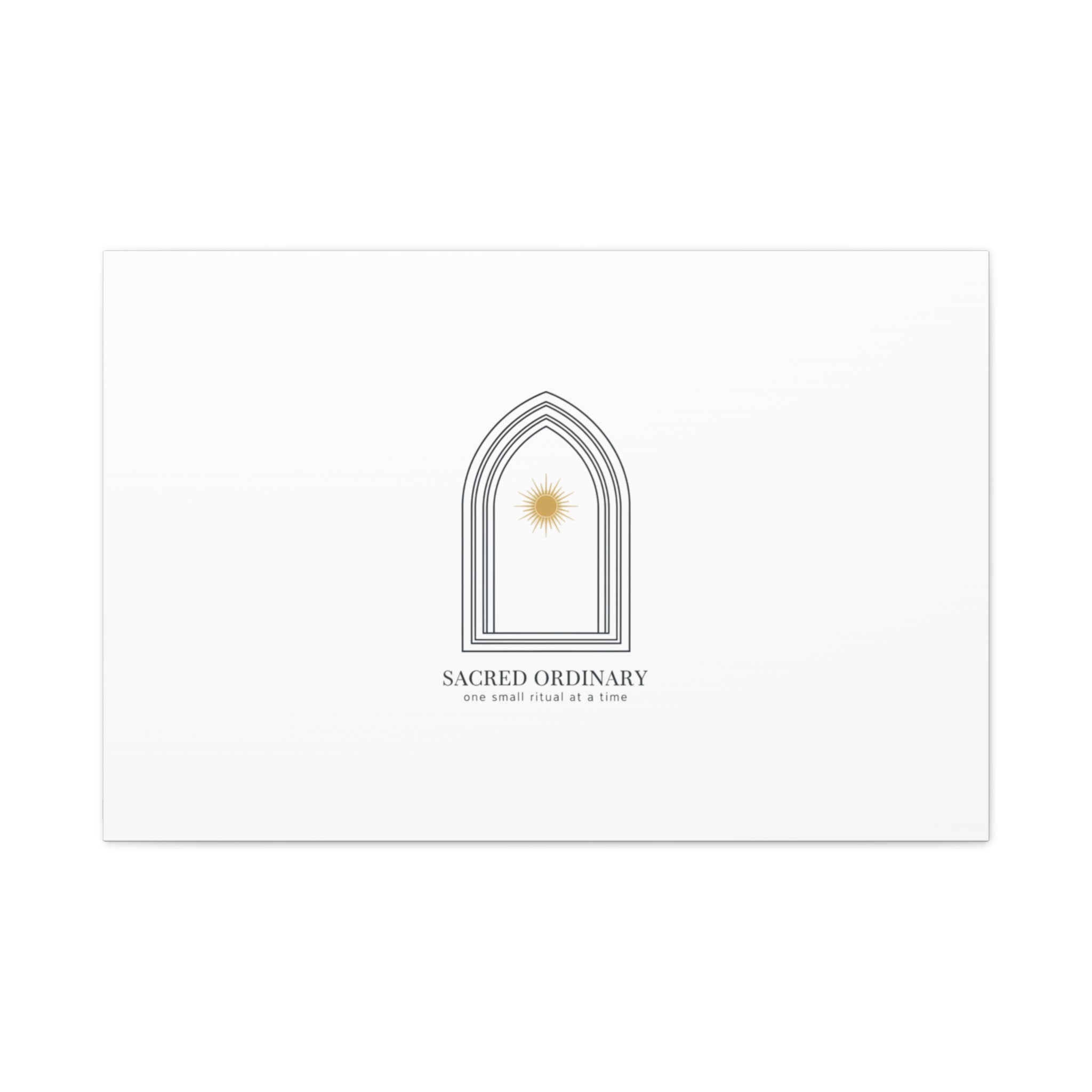 Sacred Ordinary Gothic Arch Canvas | Minimal Scripture Art, Quiet Luxury