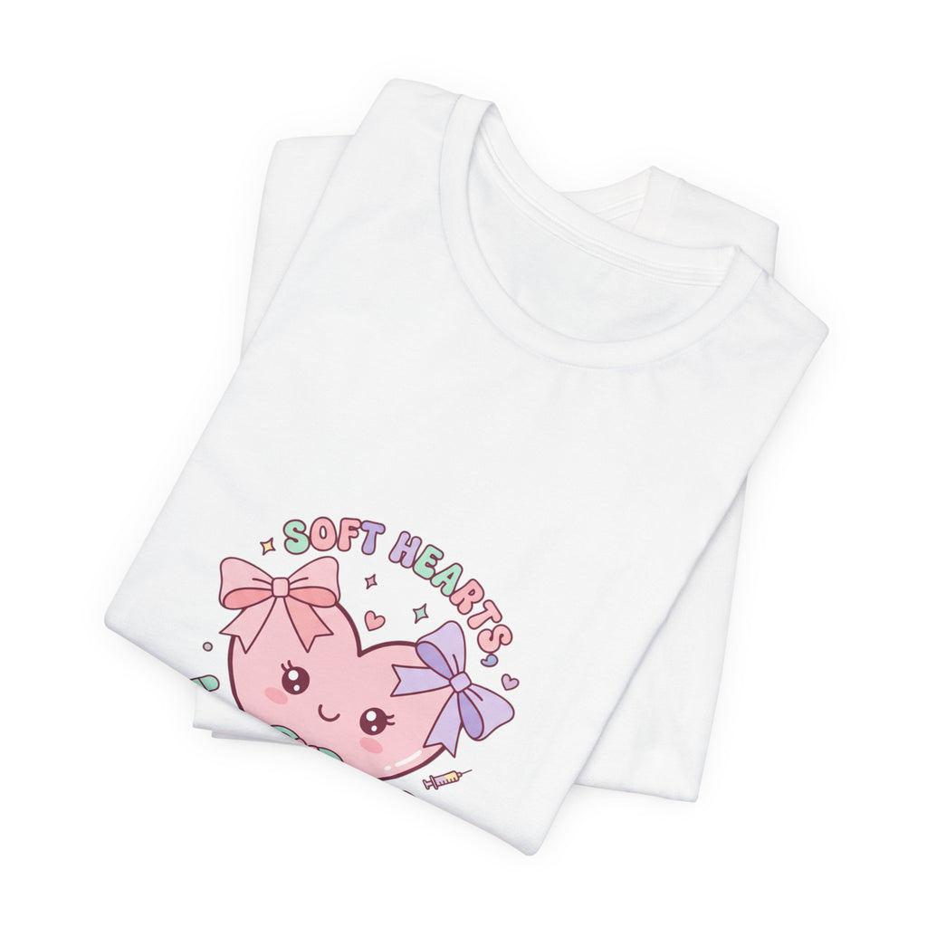 Kawaii Nurse Heart Tee | pastel healthcare design, coquette medical shirt Navy