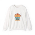 Vintage 70s Sunset Camper Crewneck Sweatshirt | Retro Surf Graphic, Golden Hour Postcard