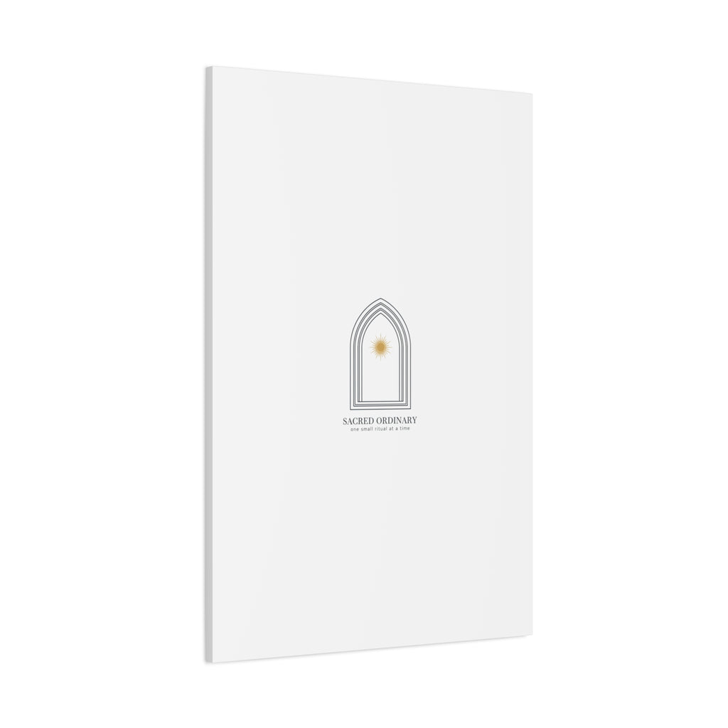 Sacred Ordinary Gothic Arch Canvas | Minimal Scripture Art, Quiet Luxury