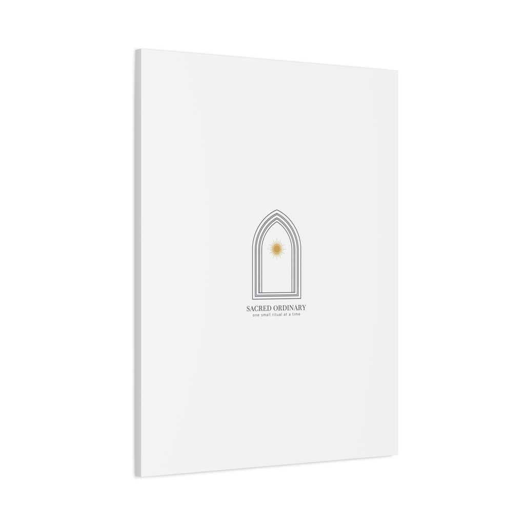 Sacred Ordinary Gothic Arch Canvas | Minimal Scripture Art, Quiet Luxury 36" x 36" 1.25"