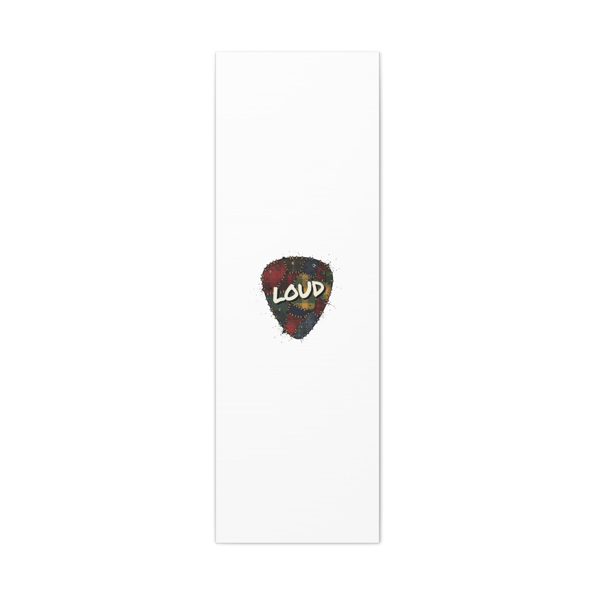 Plaid Patchwork Guitar Pick Canvas, Grunge Revival, 90s Rock Plaid Aesthetic 16" x 48" (Vertical) 1.25"