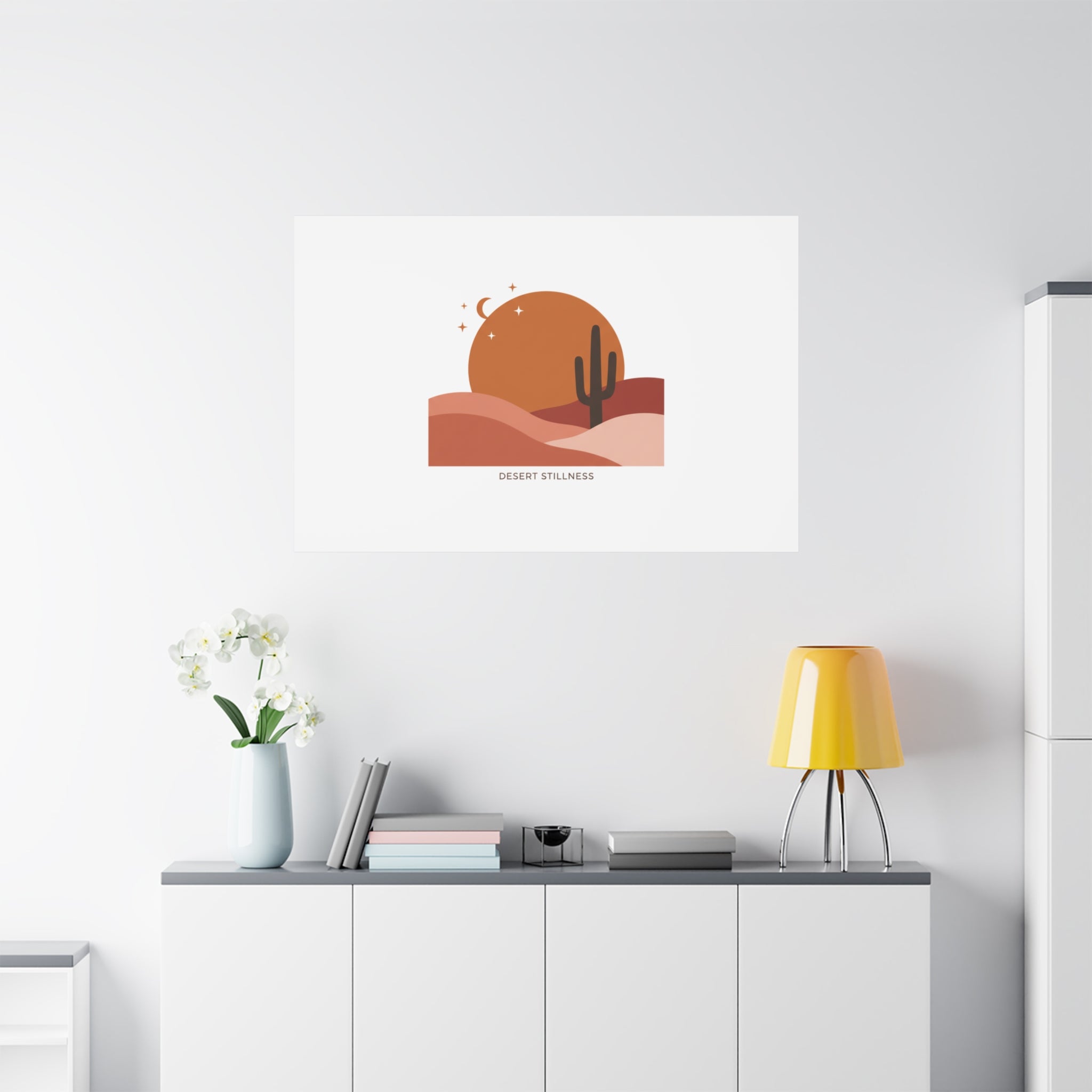 Desert Stillness Canvas, Desert Sunset Minimalist Mesa | Southwestern Art Print