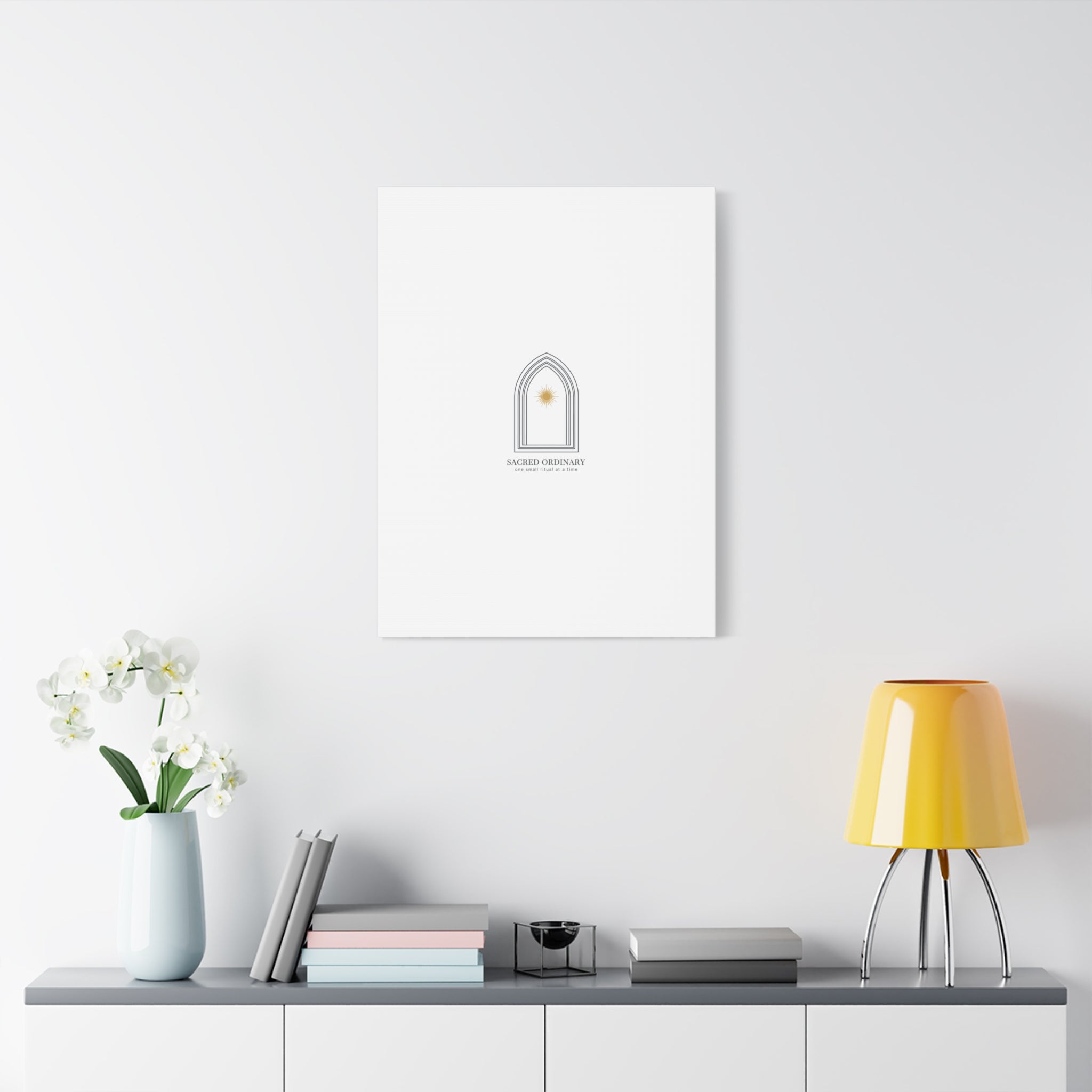 Sacred Ordinary Gothic Arch Canvas | Minimal Scripture Art, Quiet Luxury 36" x 36" 1.25"