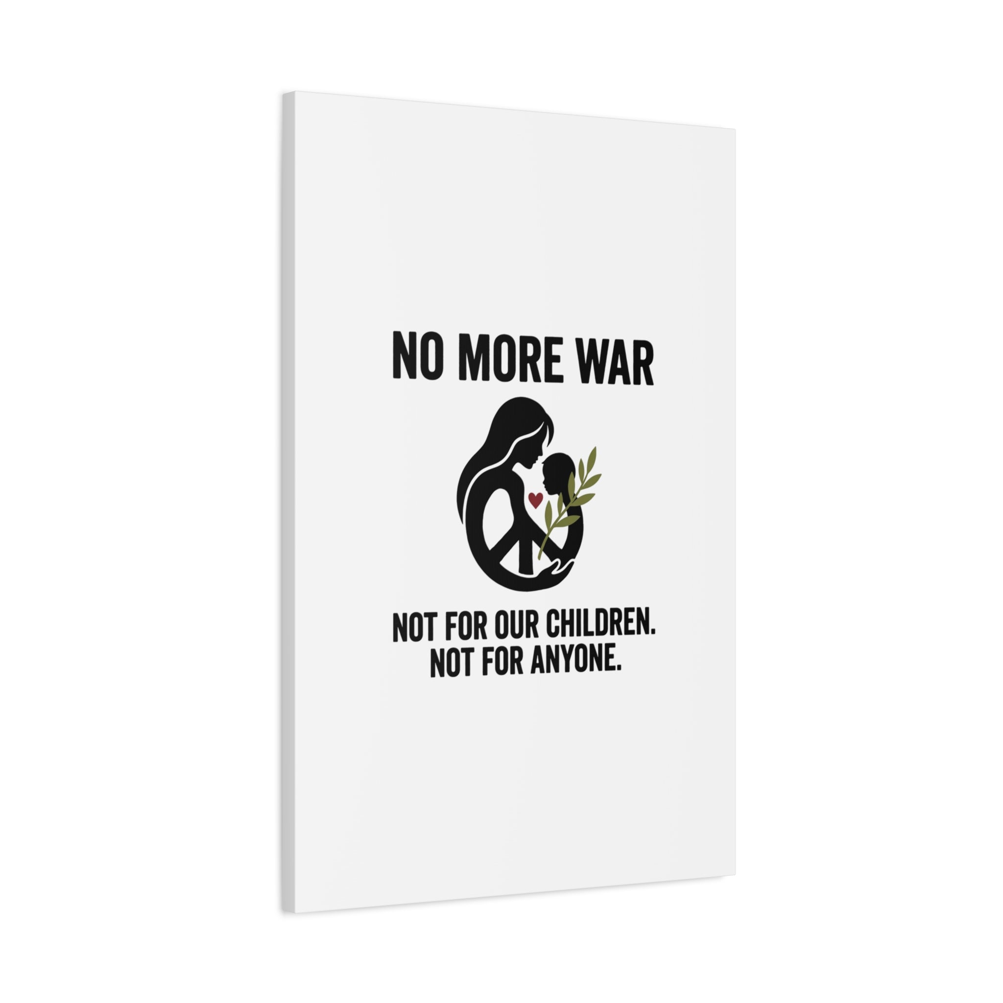 No More War Canvas, Anti-War Peace Protest Wall Art | Solidarity Ceasefire. 36" x 36" 1.25"
