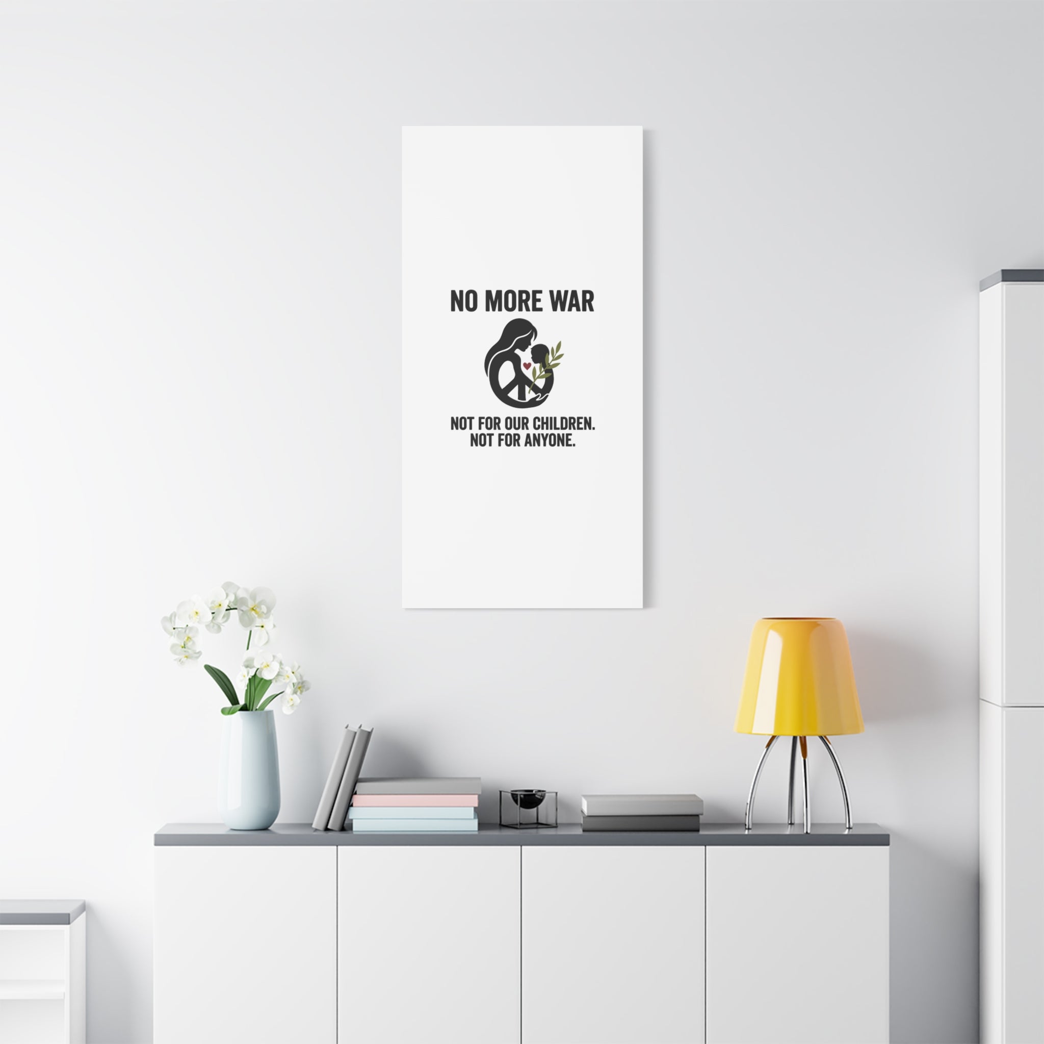 No More War Canvas, Anti-War Peace Protest Wall Art | Solidarity Ceasefire. 36" x 36" 1.25"