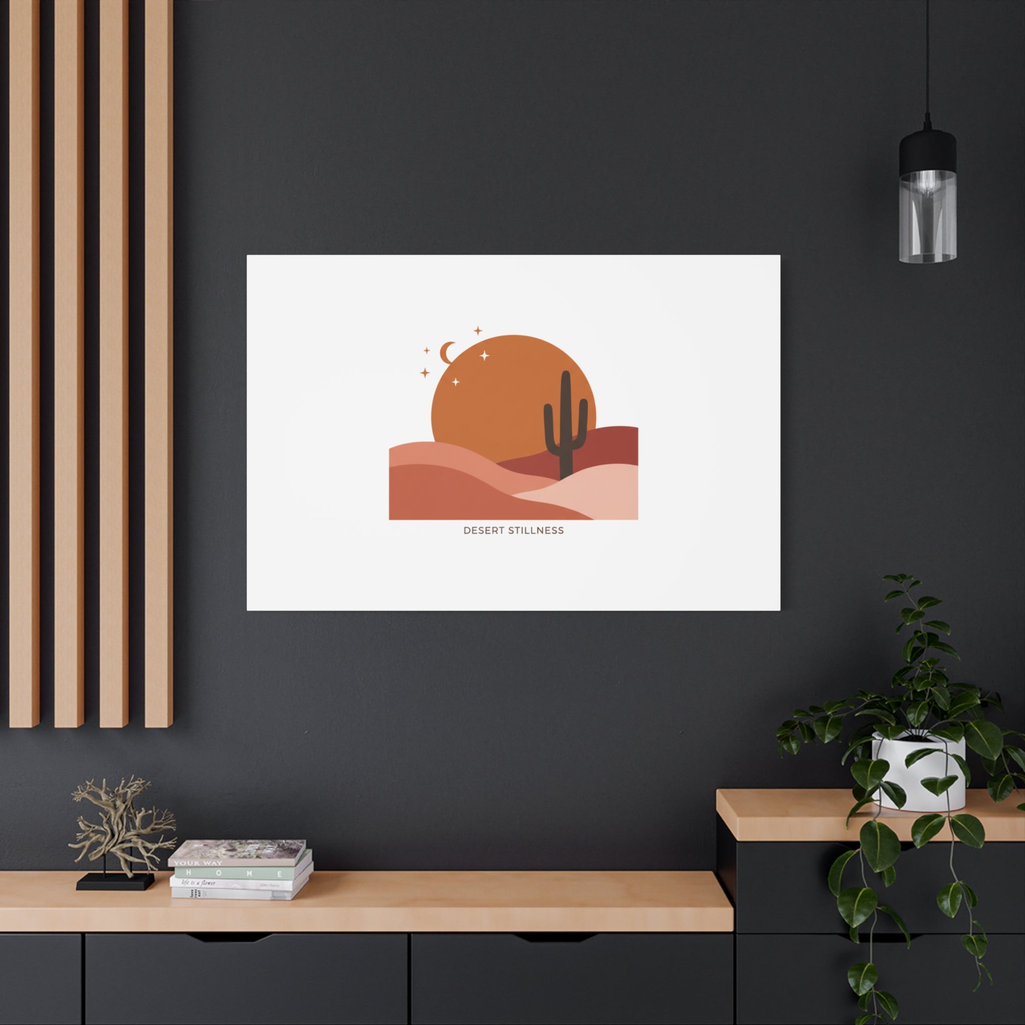 Desert Stillness Canvas, Desert Sunset Minimalist Mesa | Southwestern Art Print 36" x 36" 1.25"