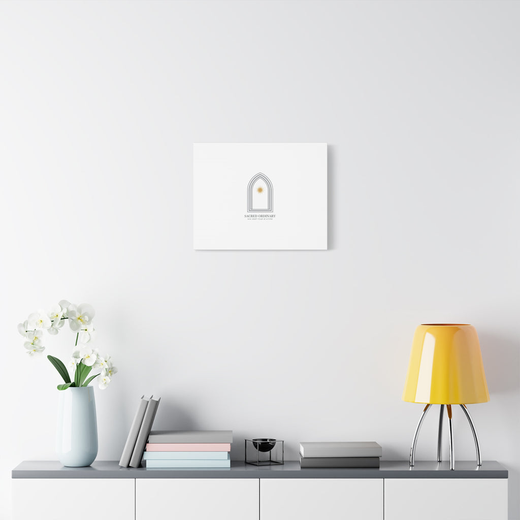 Sacred Ordinary Gothic Arch Canvas | Minimal Scripture Art, Quiet Luxury