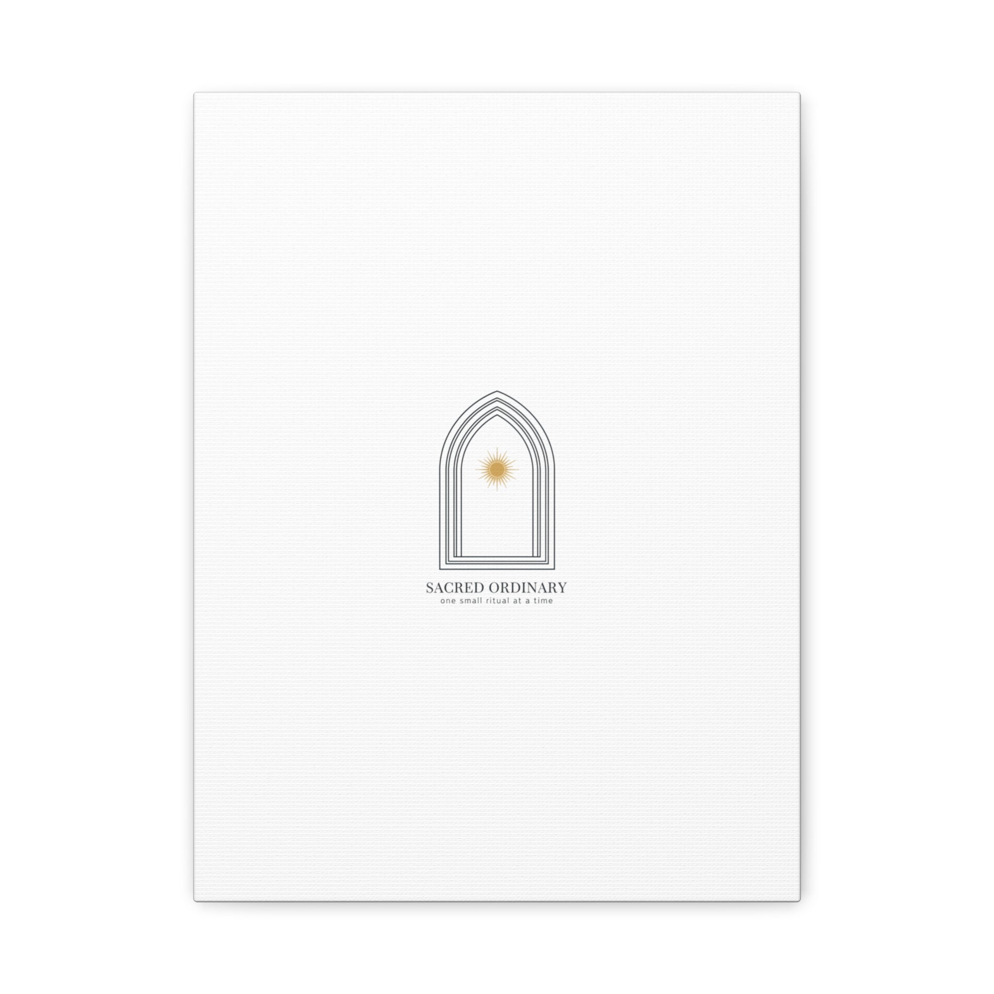 Sacred Ordinary Gothic Arch Canvas | Minimal Scripture Art, Quiet Luxury