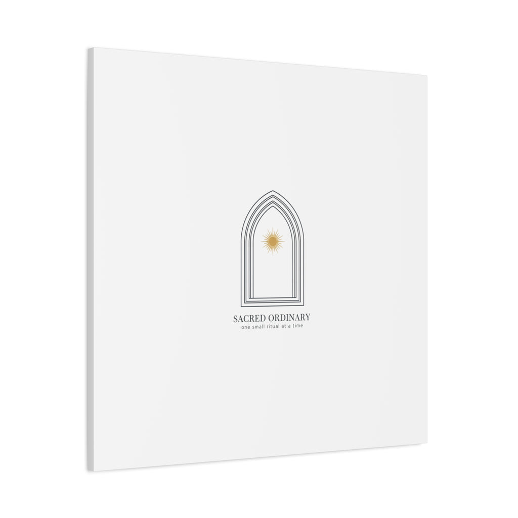 Sacred Ordinary Gothic Arch Canvas | Minimal Scripture Art, Quiet Luxury