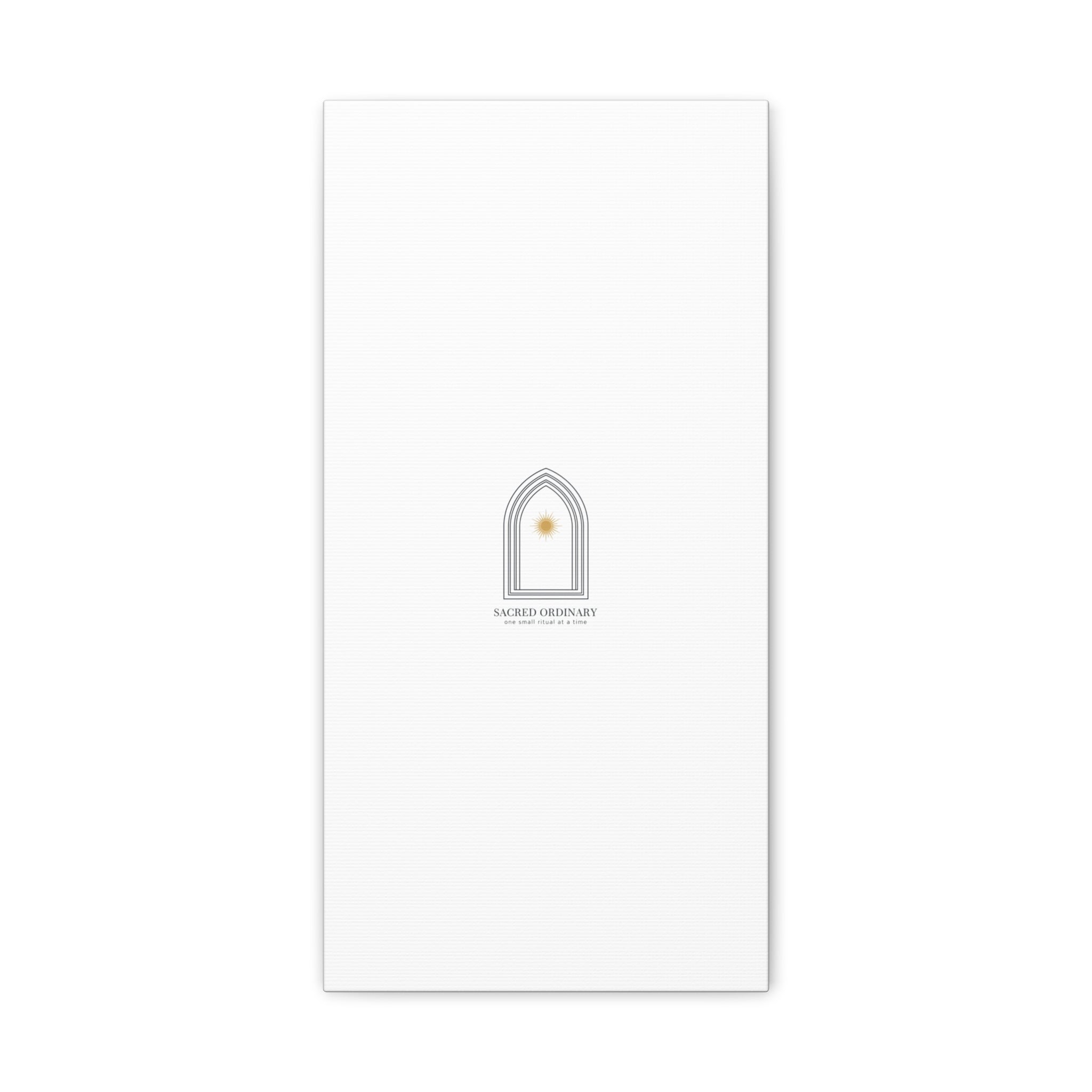 Sacred Ordinary Gothic Arch Canvas | Minimal Scripture Art, Quiet Luxury