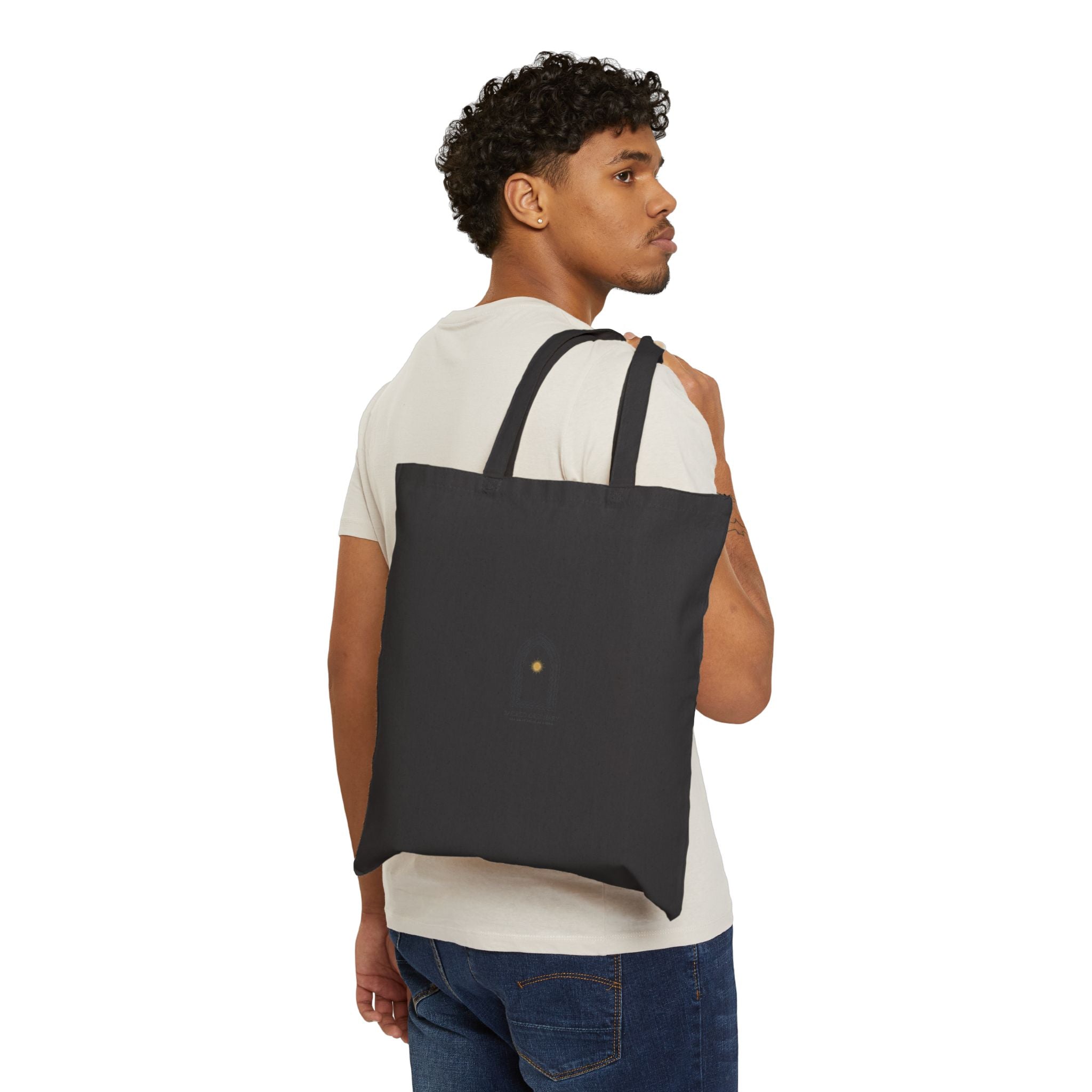 Gothic Arch Minimal Tote | Monastic Minimalism, Scripture Micro-Text