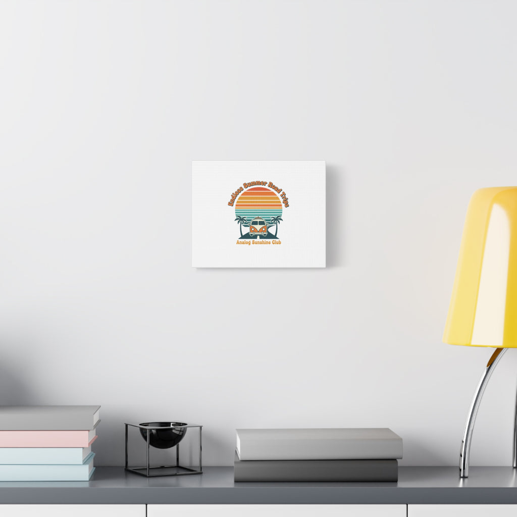 Endless Summer Road Trips Canvas | 1970s Sunset, Retro Surf Palm Art 36" x 36" 1.25"