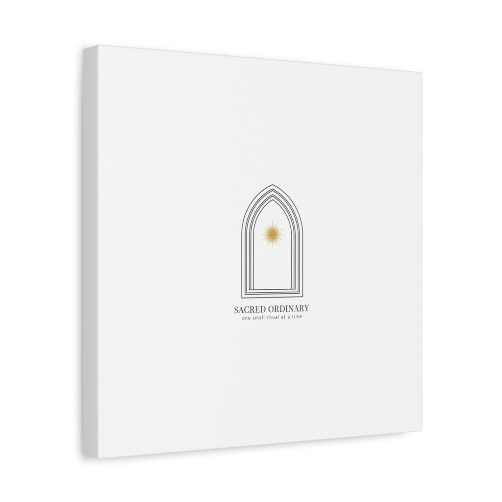 Sacred Ordinary Gothic Arch Canvas | Minimal Scripture Art, Quiet Luxury 36" x 36" 1.25"