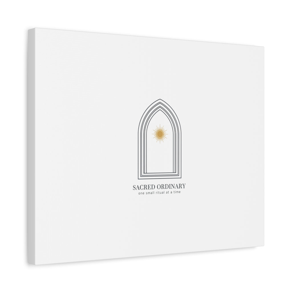 Sacred Ordinary Gothic Arch Canvas | Minimal Scripture Art, Quiet Luxury 36" x 36" 1.25"