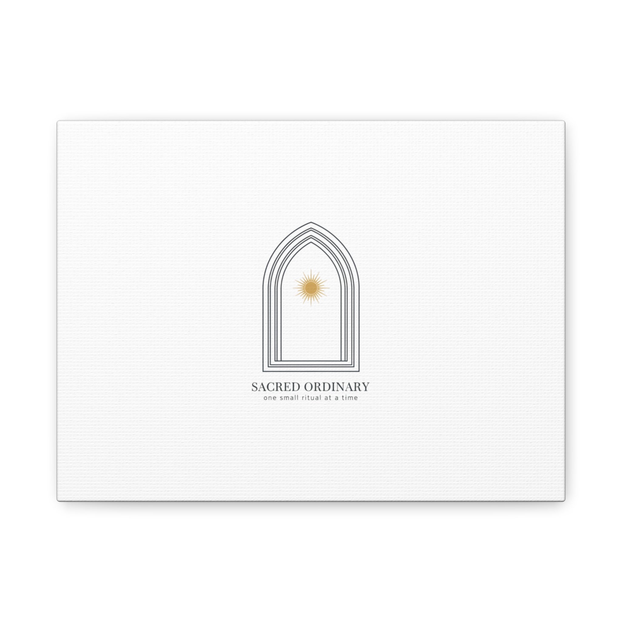 Sacred Ordinary Gothic Arch Canvas | Minimal Scripture Art, Quiet Luxury