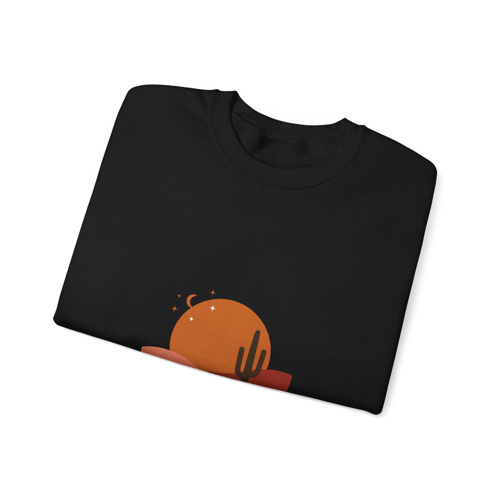 Desert Sunset Minimalist Mesa Sweatshirt | Southwestern adobe-inspired wall art vibe Navy