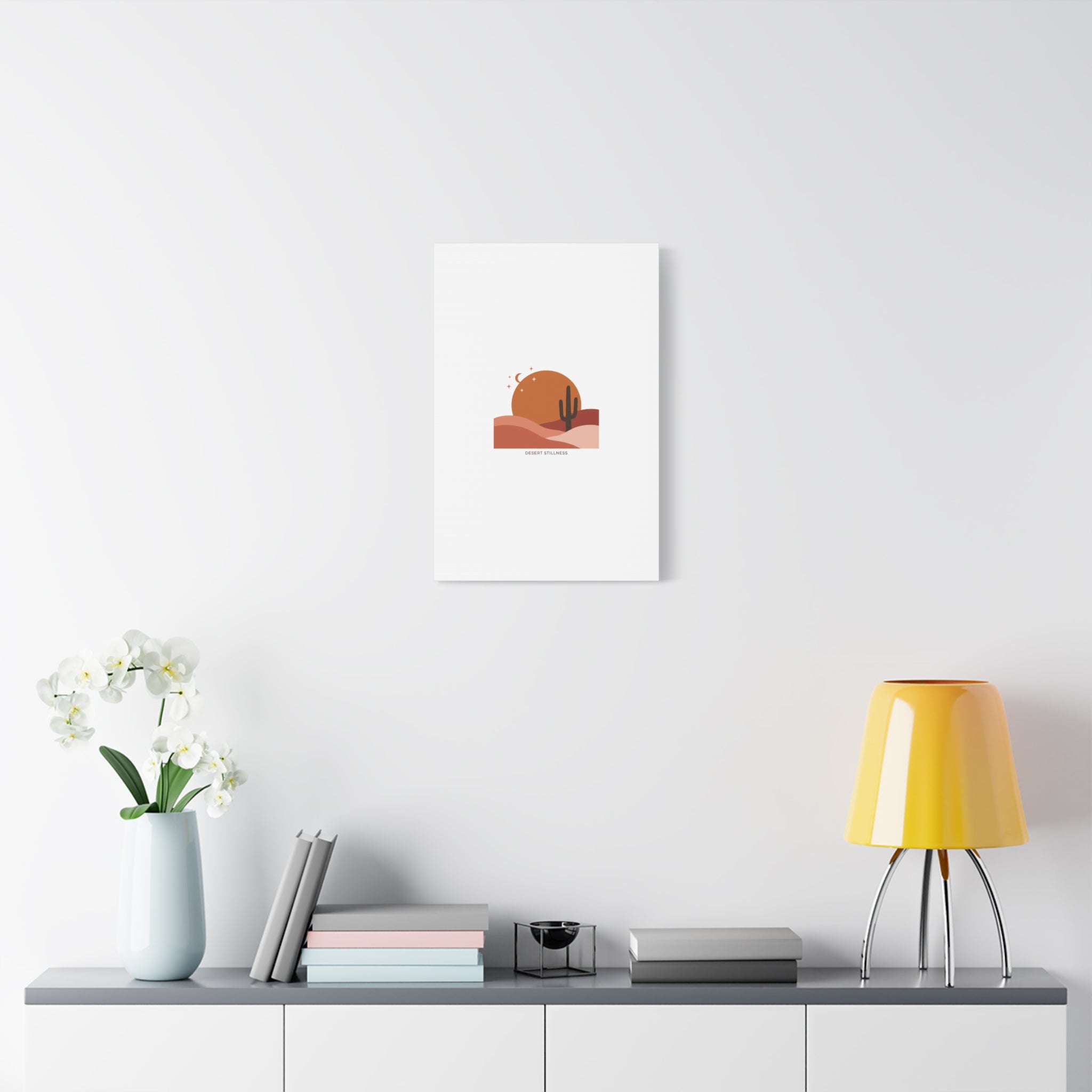 Desert Stillness Canvas, Desert Sunset Minimalist Mesa | Southwestern Art Print 36" x 36" 1.25"