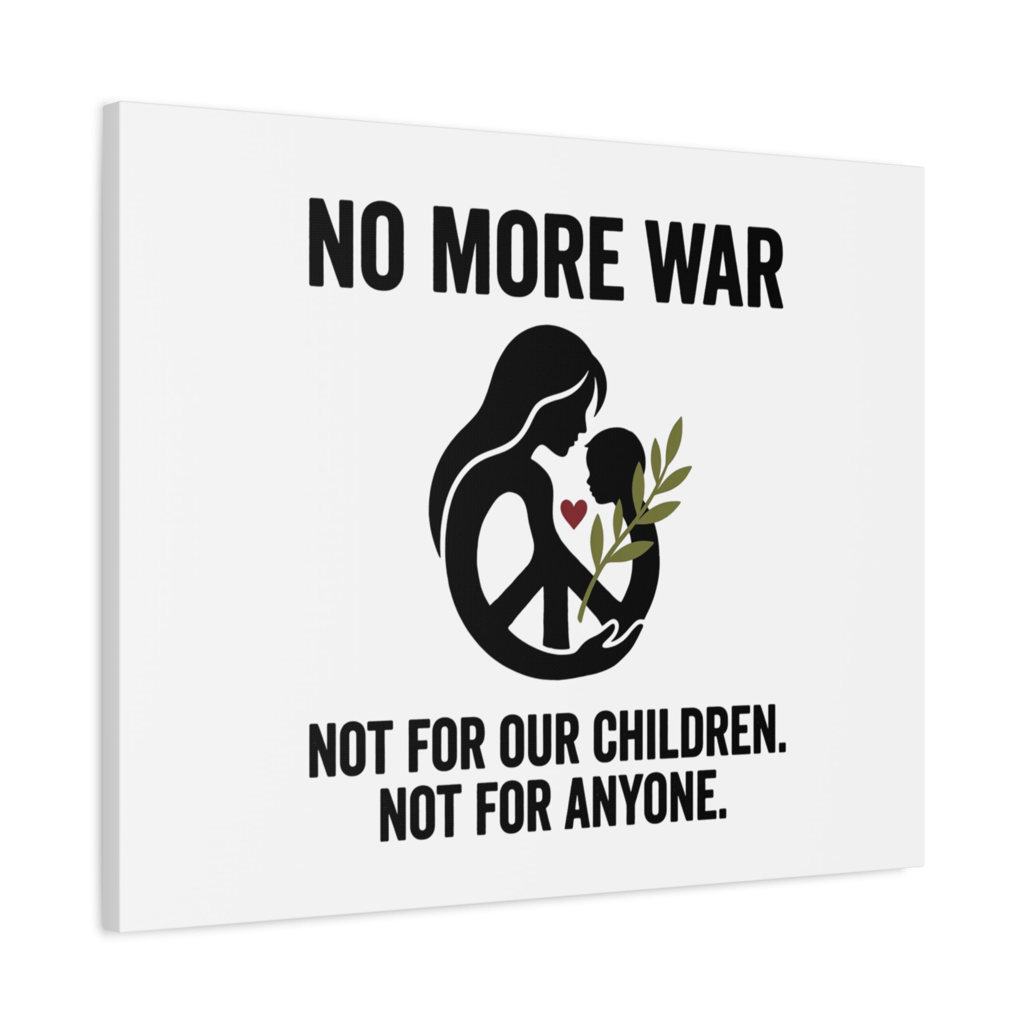 No More War Canvas, Anti-War Peace Protest Wall Art | Solidarity Ceasefire. 36" x 36" 1.25"