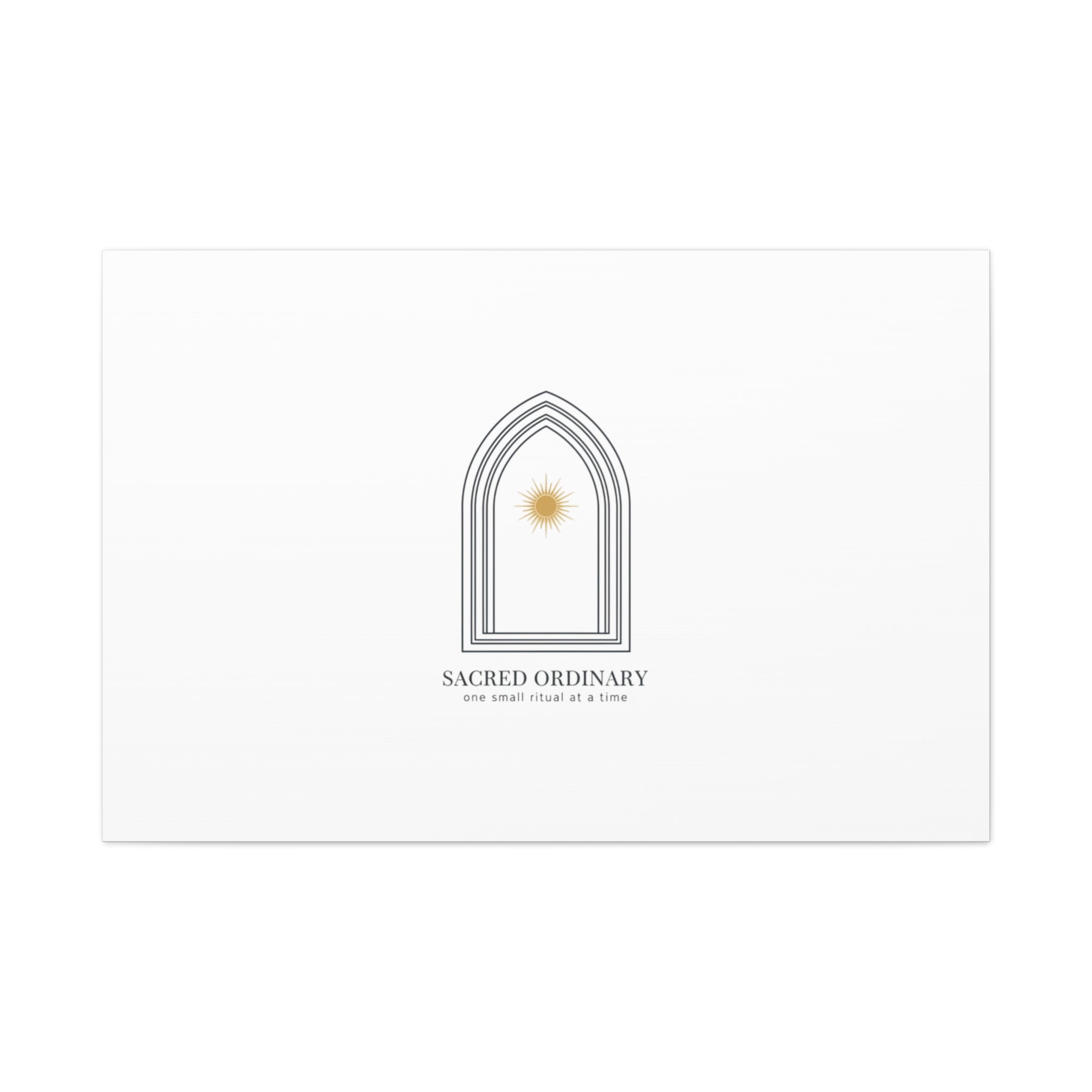 Sacred Ordinary Gothic Arch Canvas | Minimal Scripture Art, Quiet Luxury