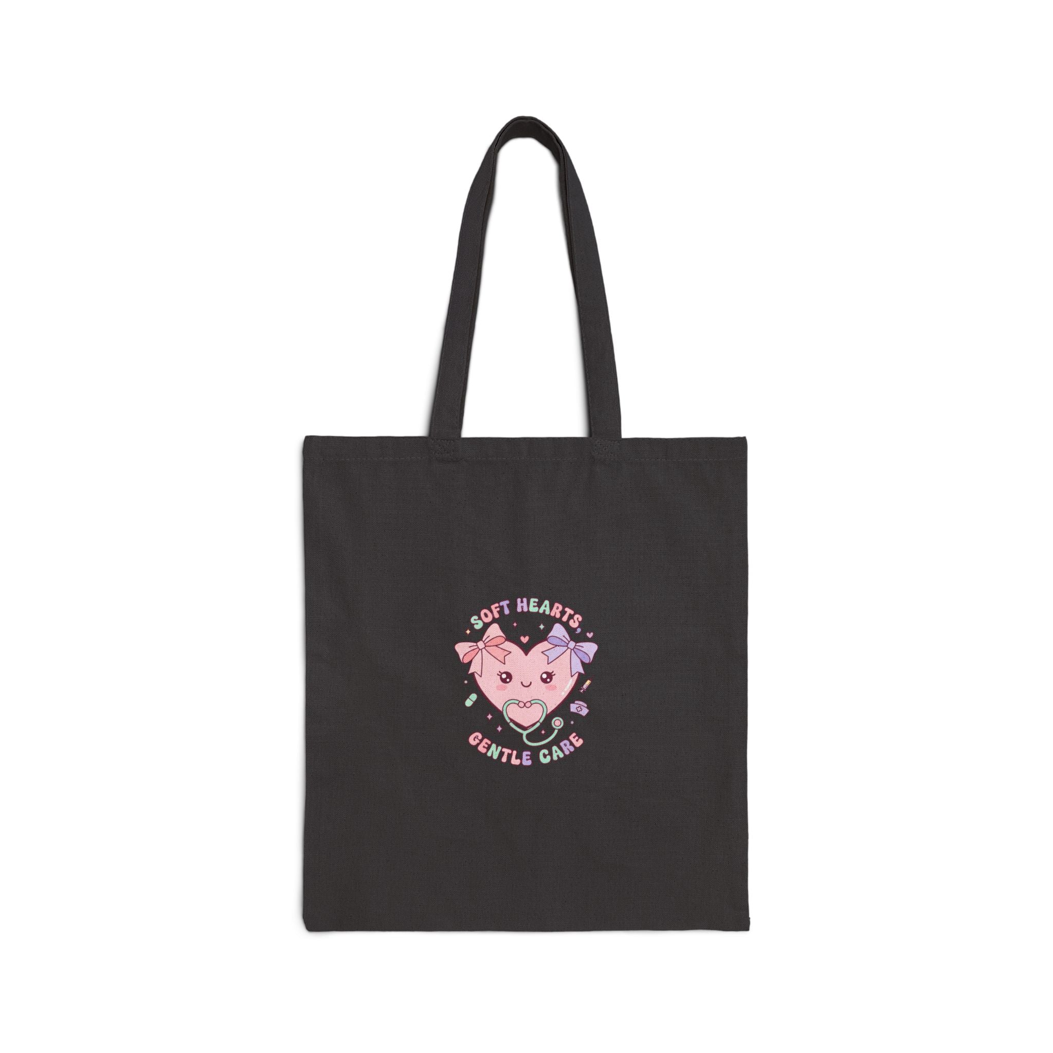 Cute Nurse Heart Illustration Tote | pastel coquette medical, kawaii nurse graphic