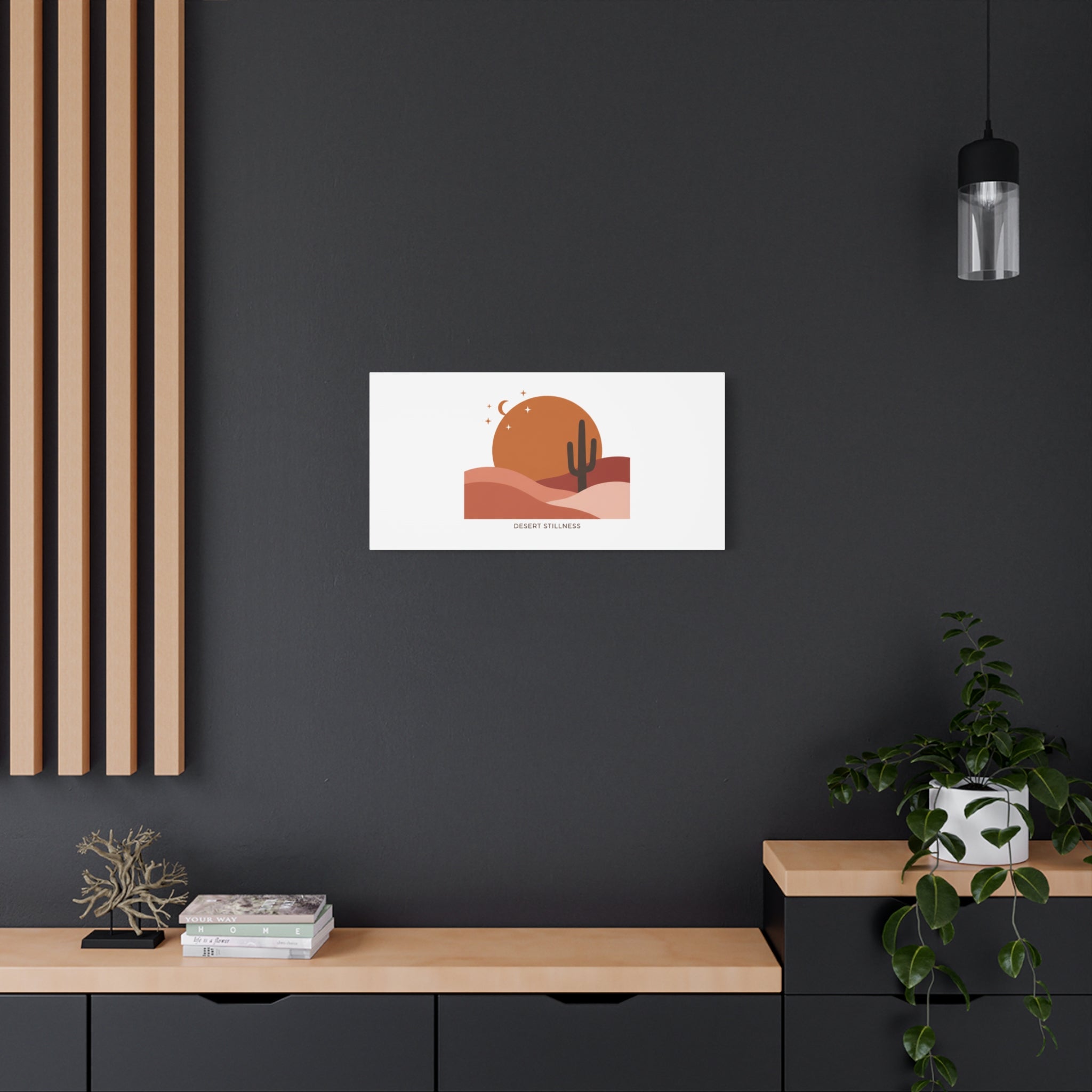 Desert Stillness Canvas, Desert Sunset Minimalist Mesa | Southwestern Art Print 36" x 36" 1.25"