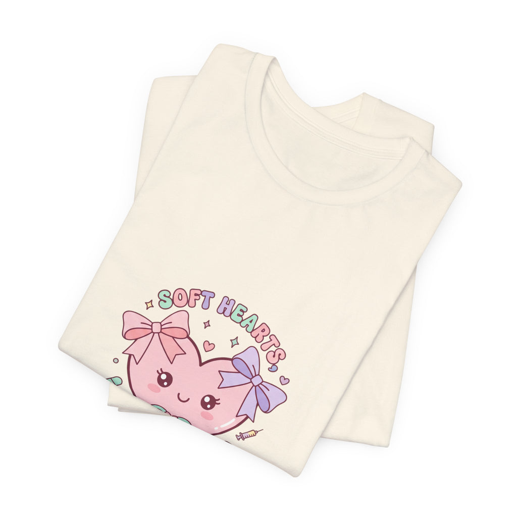 Kawaii Nurse Heart Tee | pastel healthcare design, coquette medical shirt Navy