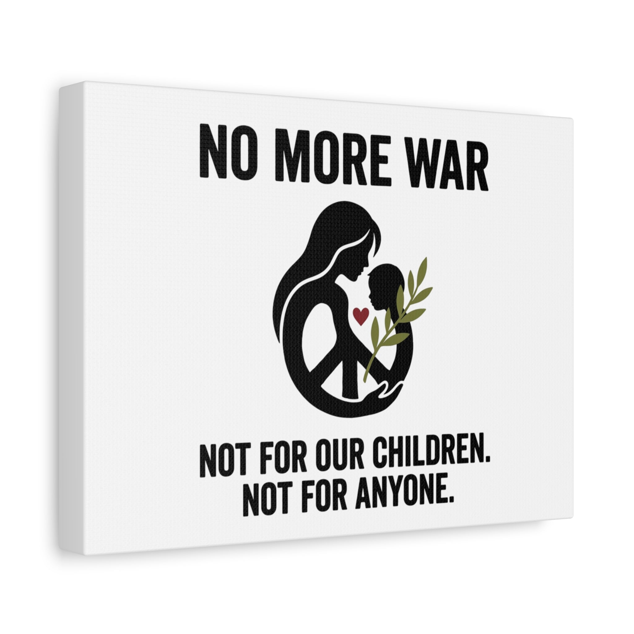No More War Canvas, Anti-War Peace Protest Wall Art | Solidarity Ceasefire. 36" x 36" 1.25"
