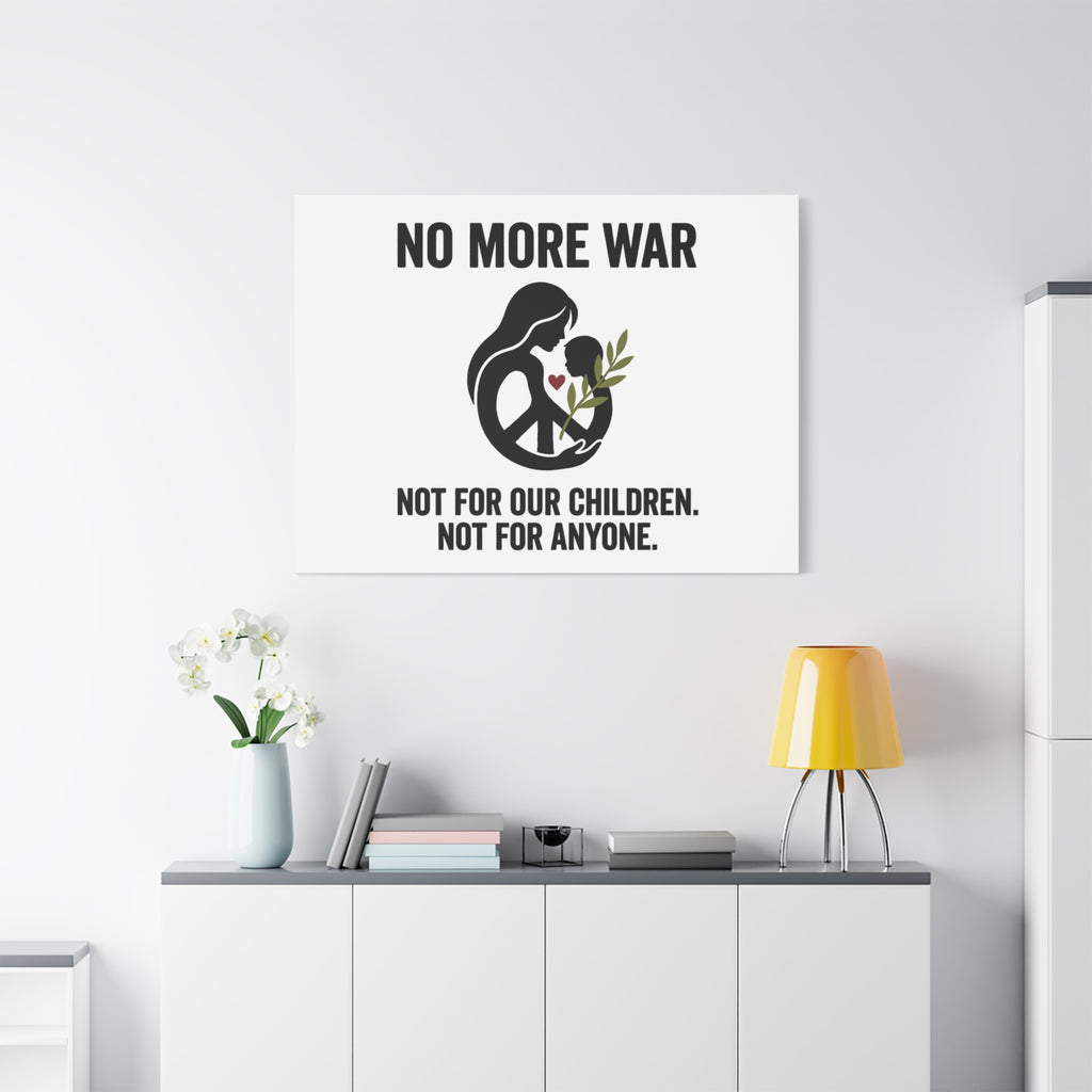 No More War Canvas, Anti-War Peace Protest Wall Art | Solidarity Ceasefire. 36" x 36" 1.25"