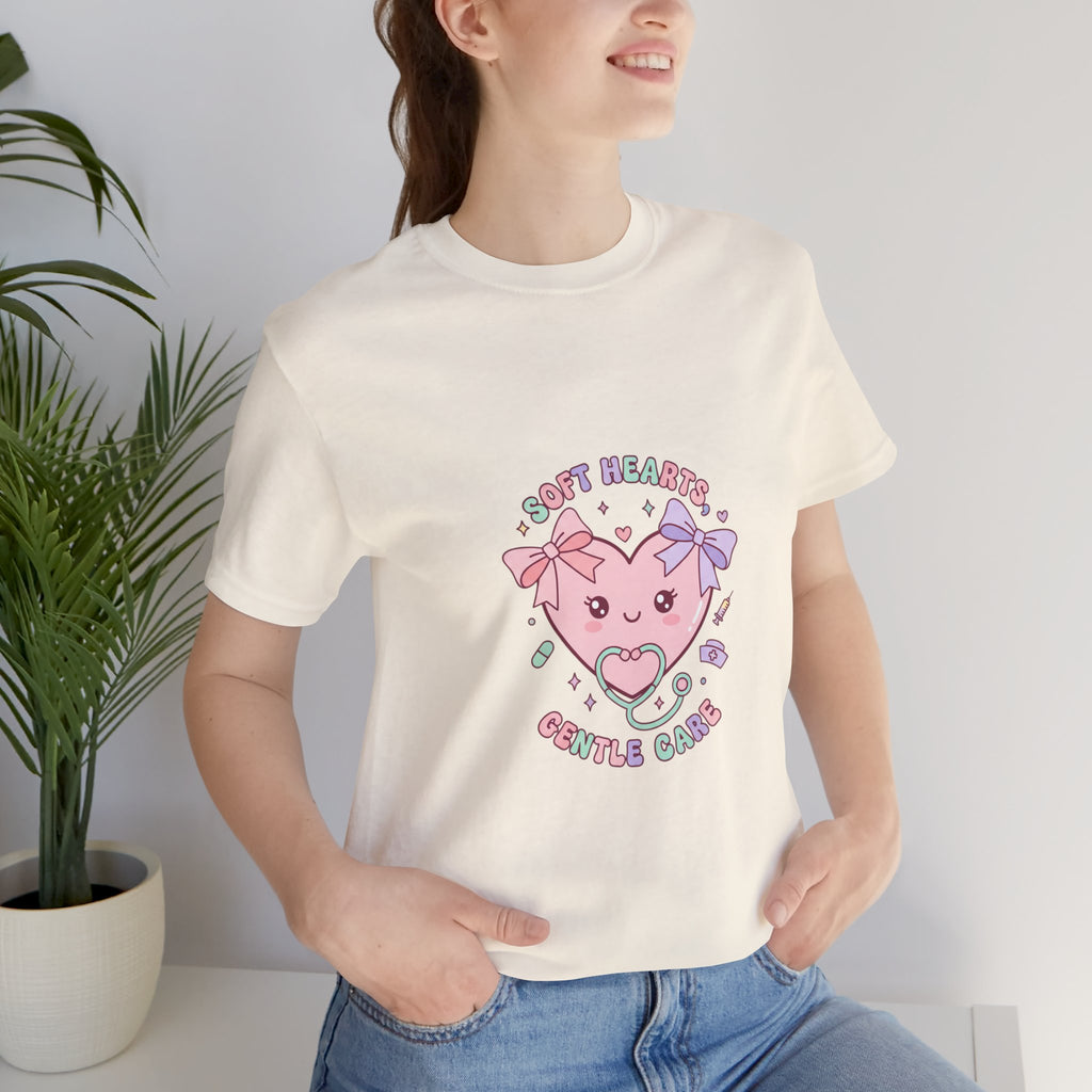 Kawaii Nurse Heart Tee | pastel healthcare design, coquette medical shirt Navy