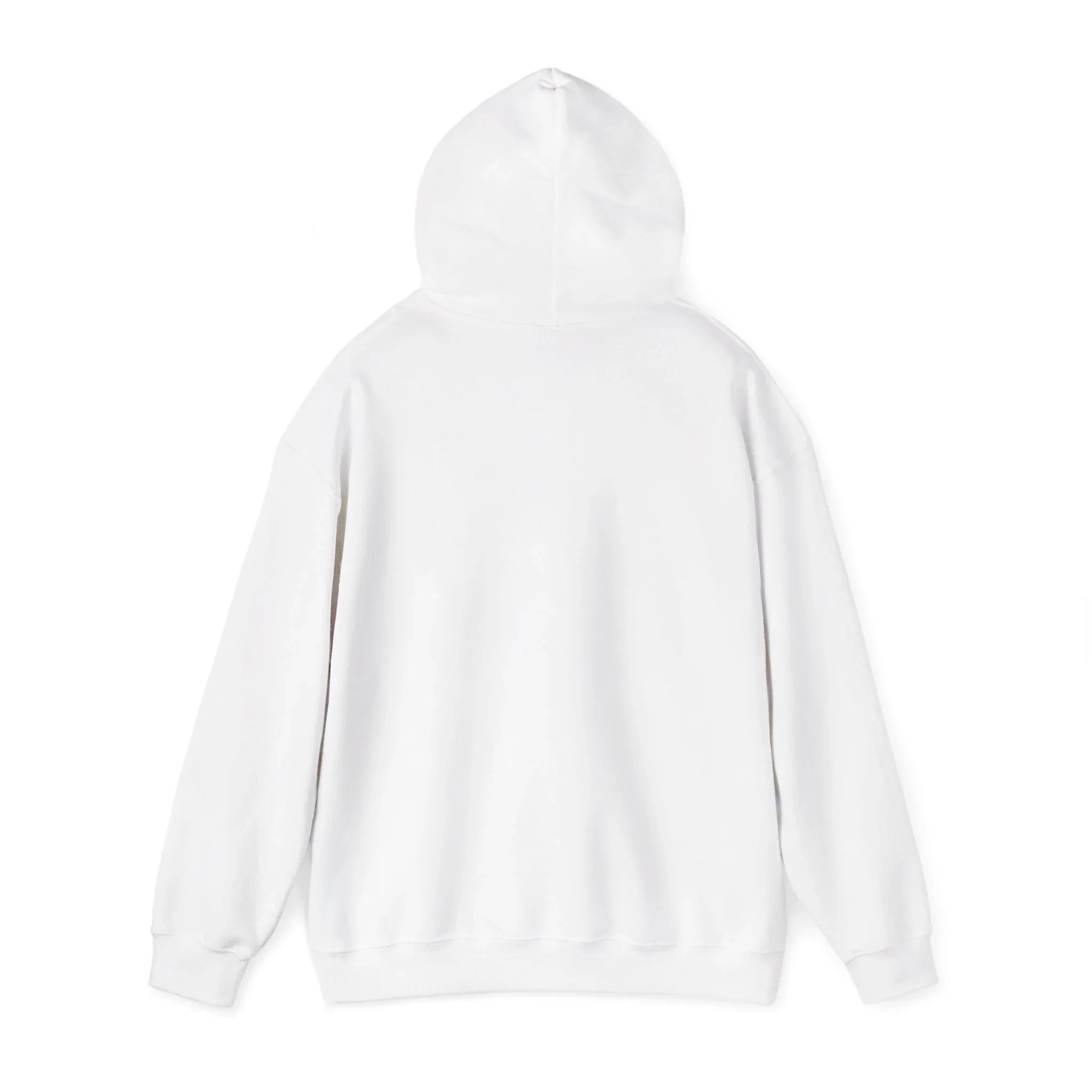 plain white hoodie back view on white background