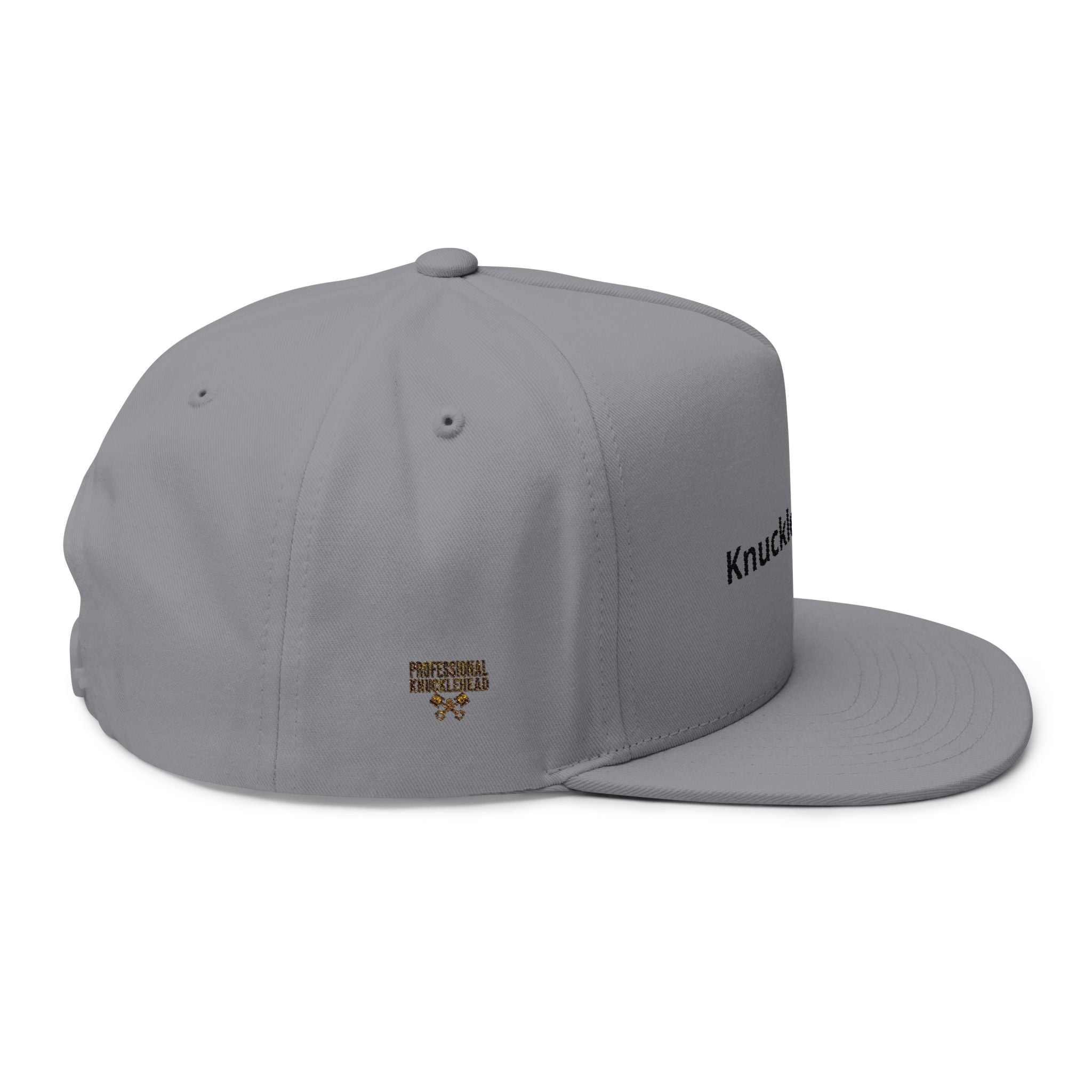 Embroidered Gold Eagle Flat Bill Cap