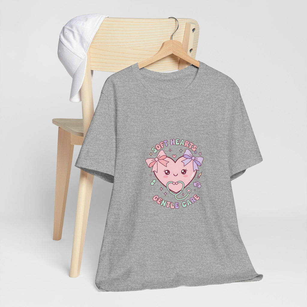Kawaii Nurse Heart Tee | pastel healthcare design, coquette medical shirt Navy
