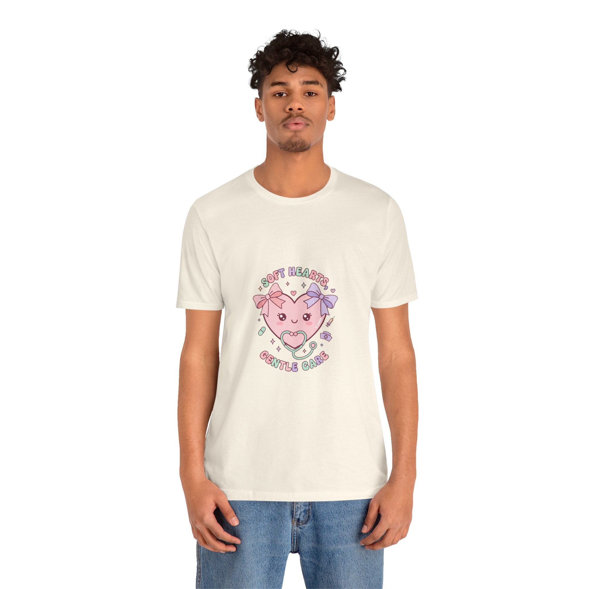 Kawaii Nurse Heart Tee | pastel healthcare design, coquette medical shirt Navy
