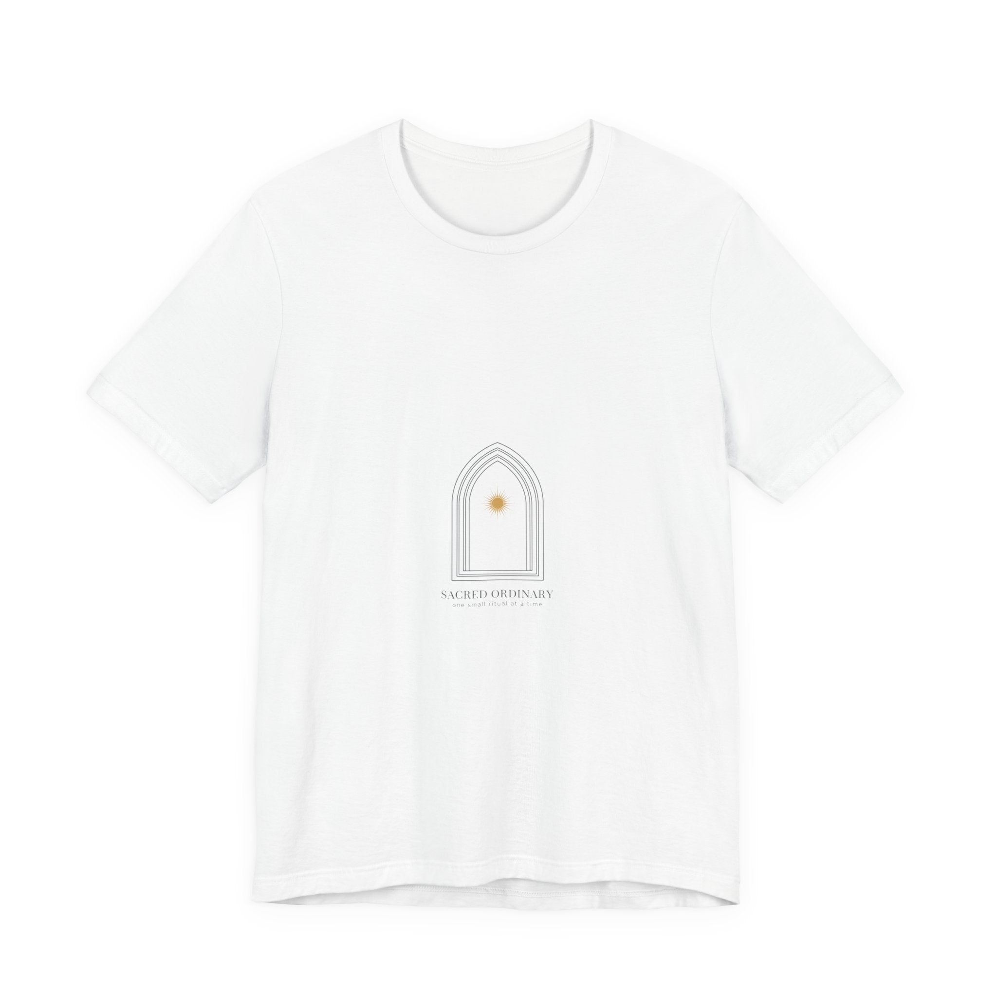 Gothic Arch Minimal Tee | Monastic Minimalism, serene typography