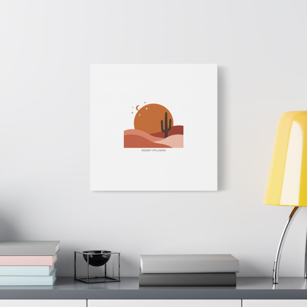 Desert Stillness Canvas, Desert Sunset Minimalist Mesa | Southwestern Art Print