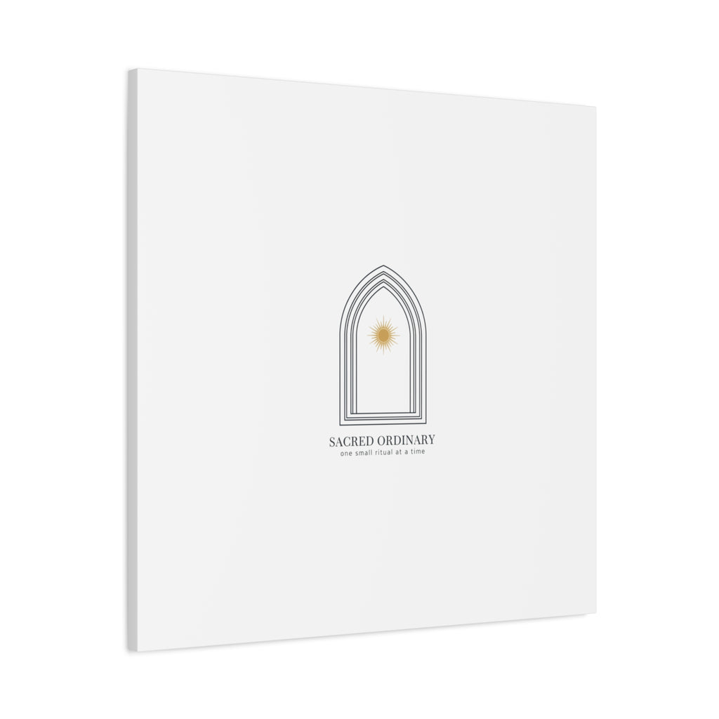 Sacred Ordinary Gothic Arch Canvas | Minimal Scripture Art, Quiet Luxury 36" x 36" 1.25"