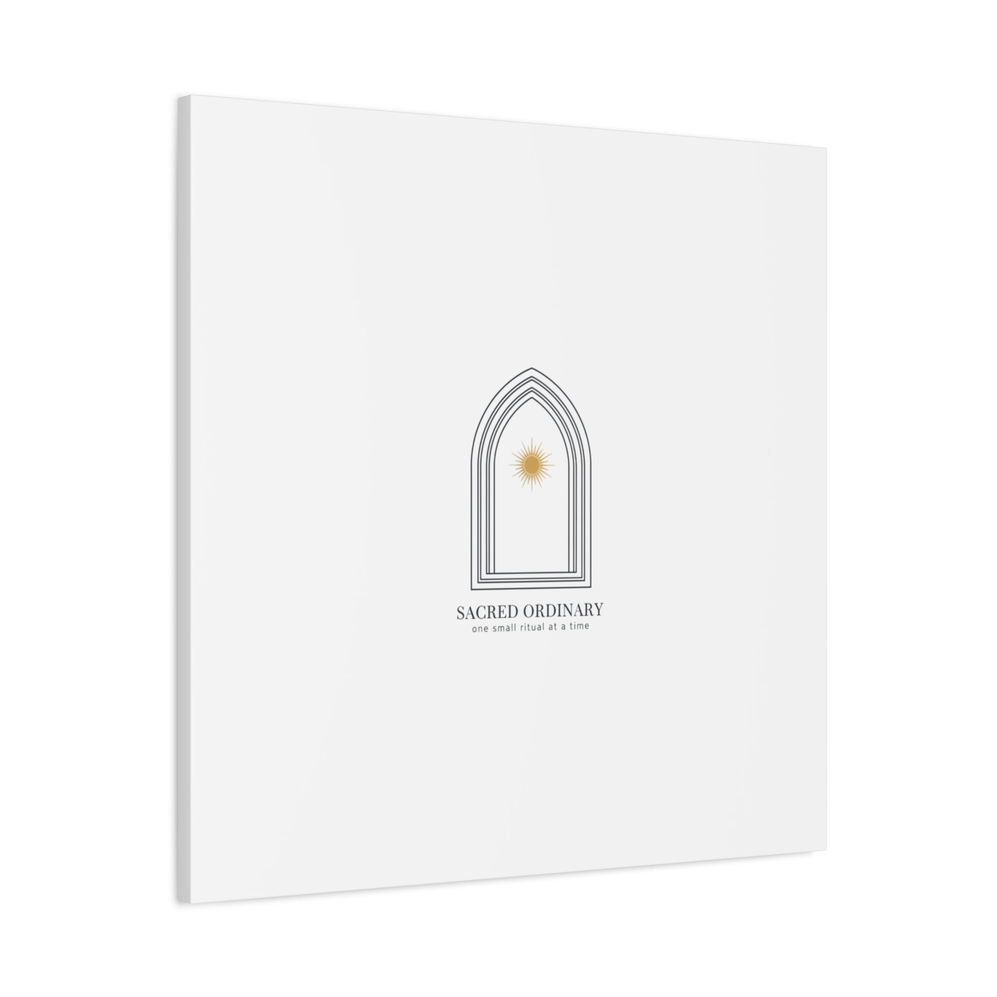 Sacred Ordinary Gothic Arch Canvas | Minimal Scripture Art, Quiet Luxury 36" x 36" 1.25"