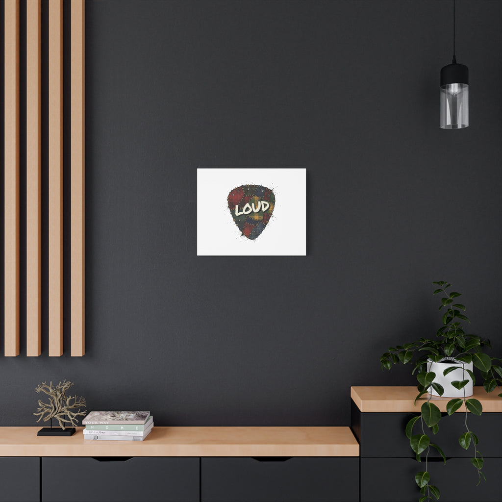 Plaid Patchwork Guitar Pick Canvas, Grunge Revival, 90s Rock Plaid Aesthetic 36" x 36" 1.25"