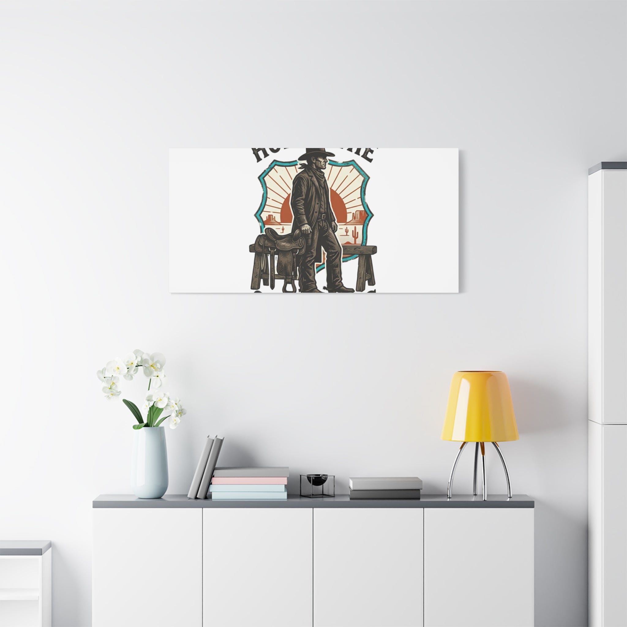 Honor the Old Ways Canvas, Western Americana vintage cowboy frontier 36" x 36" 1.25"