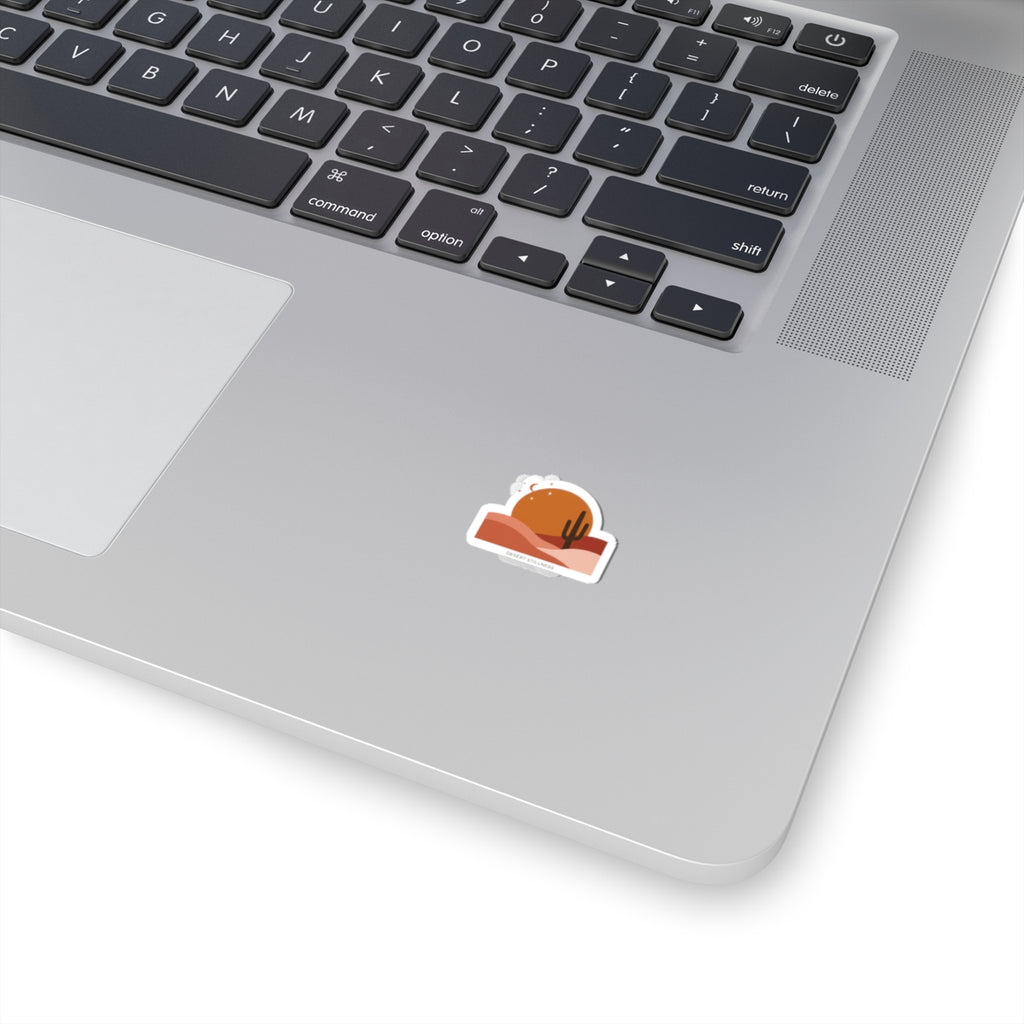 Desert Sunset Minimalist Sticker | Kiss-Cut Southwestern Mesa, Adobe-Inspired