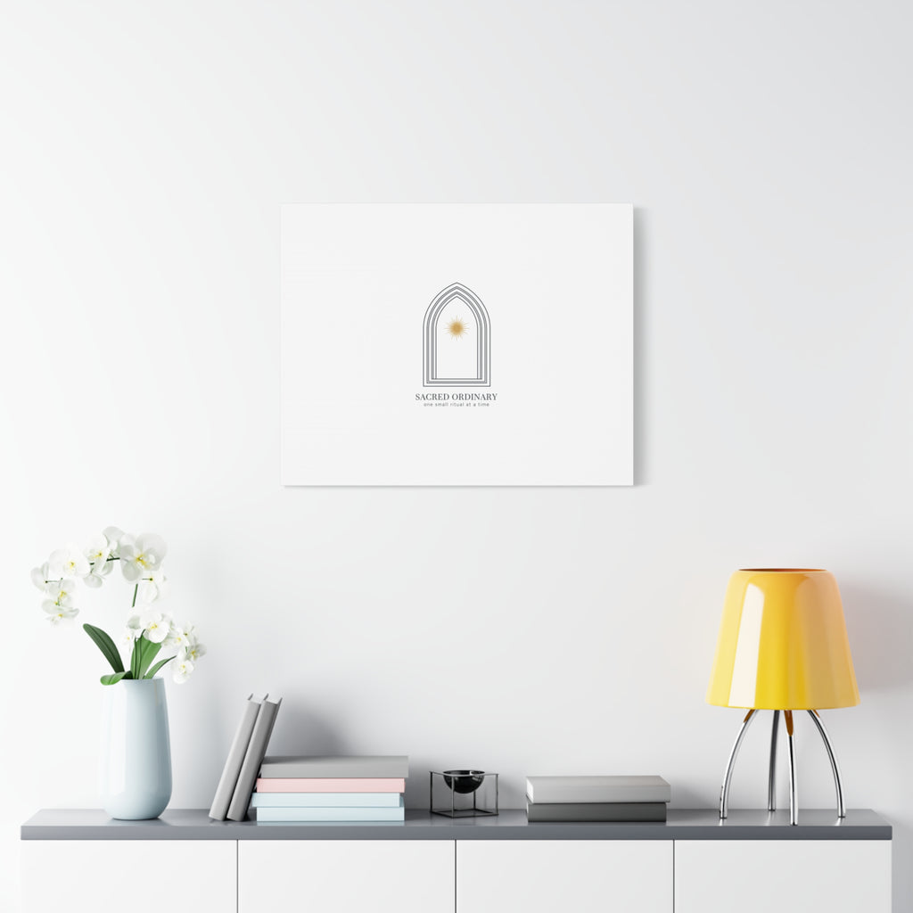 Sacred Ordinary Gothic Arch Canvas | Minimal Scripture Art, Quiet Luxury 36" x 36" 1.25"