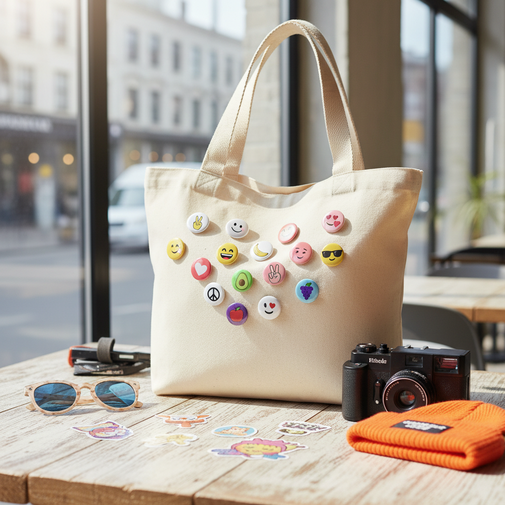 Pin Buttons - Tote Bag