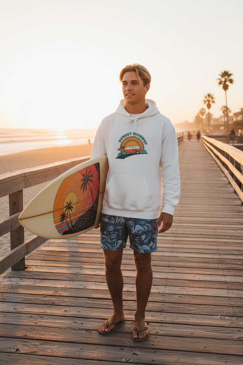 Retro Surf Hoodie - Boardwalk