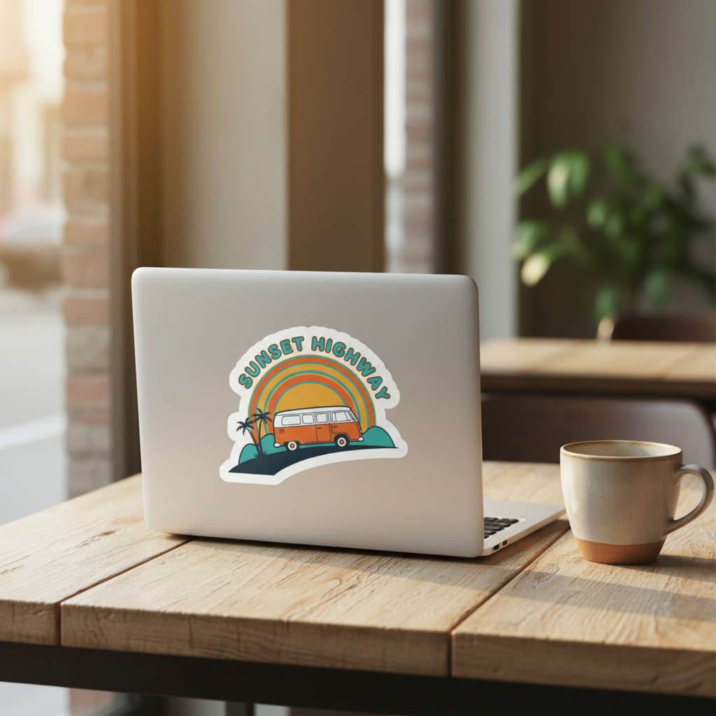 Sunset Highway Sticker - Laptop
