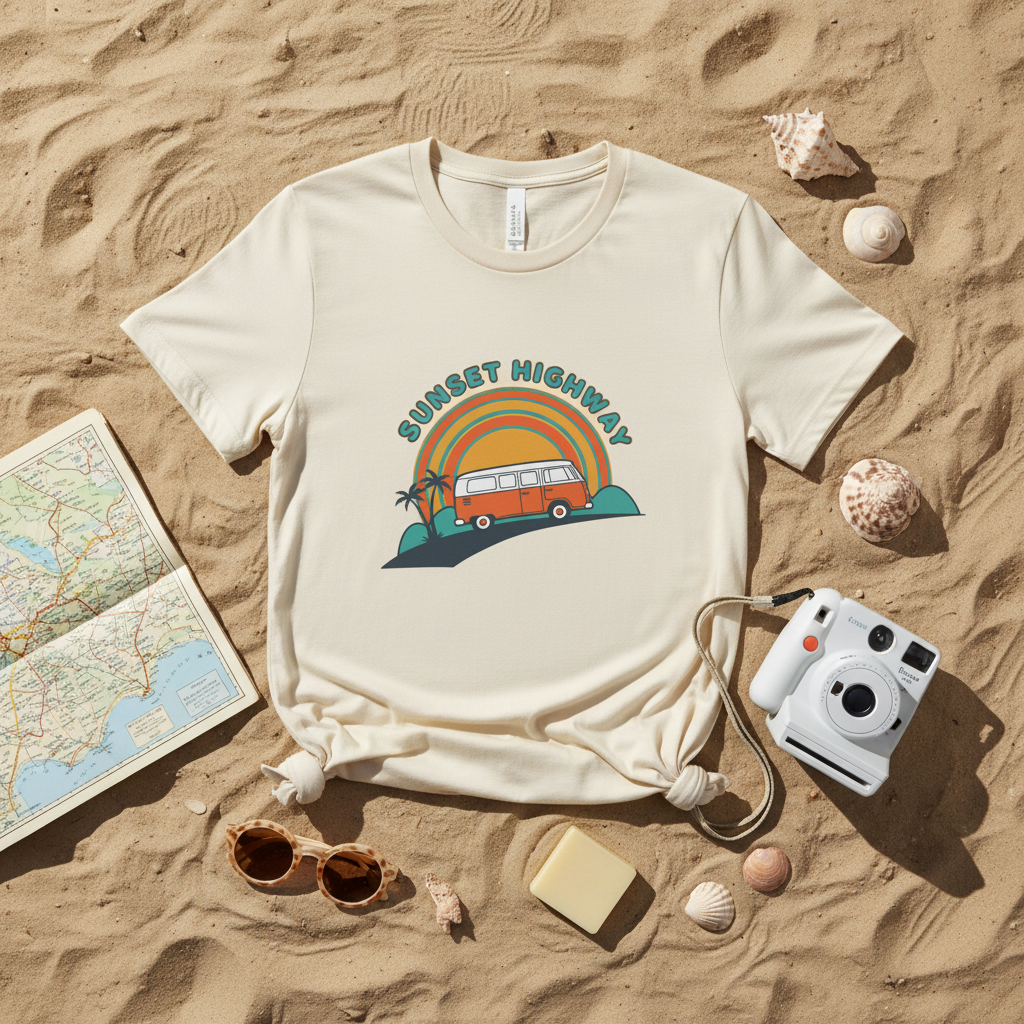 Sunset Highway Tee - Flat Lay
