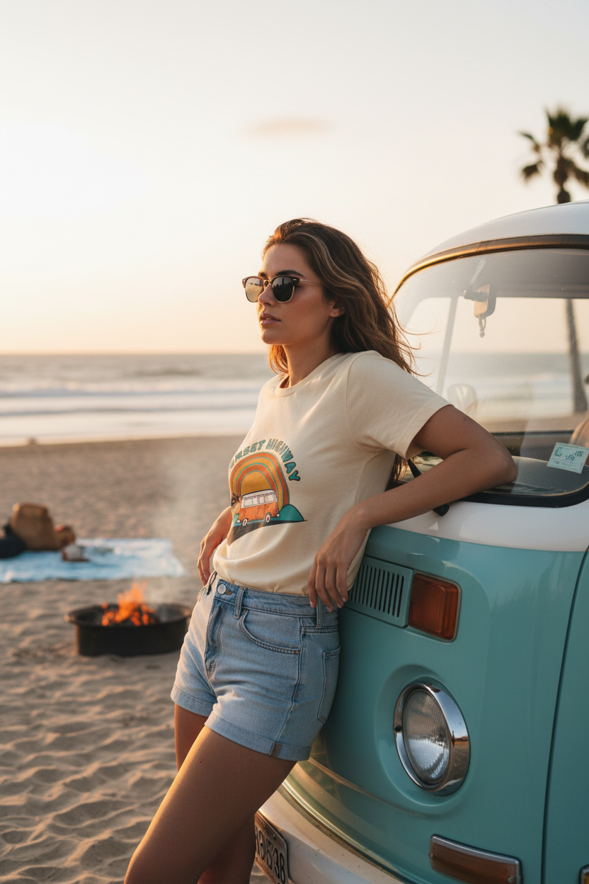 Sunset Highway Tee - Van Hood